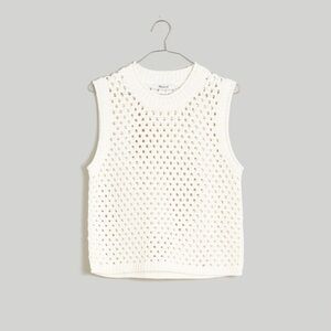 NWT Madewell Open-Stitch Sweater Vest Ivory XS